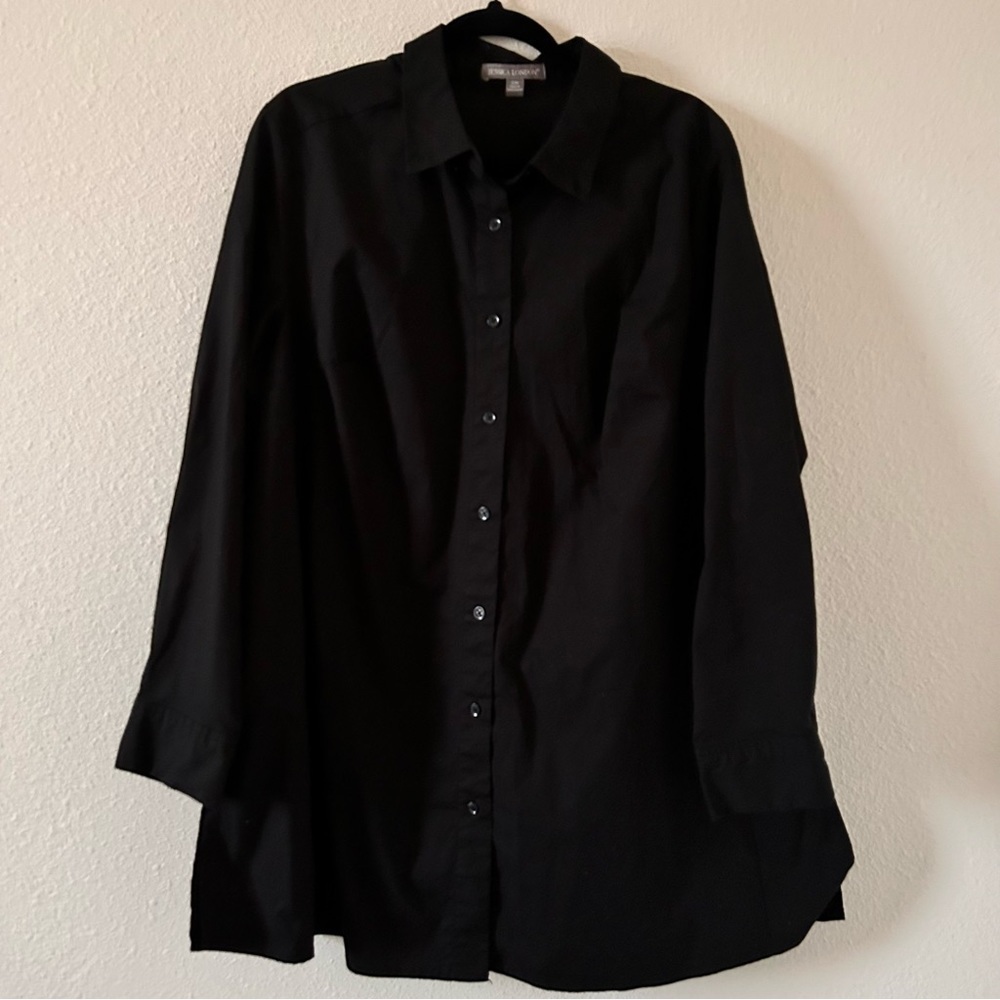 JESSICA LONDON Black Button Down Shirt Women size 22W